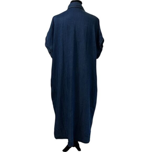 Women’s Denim Midi Button Down Blue Dress(Size 2XL) - Picture 2 of 7